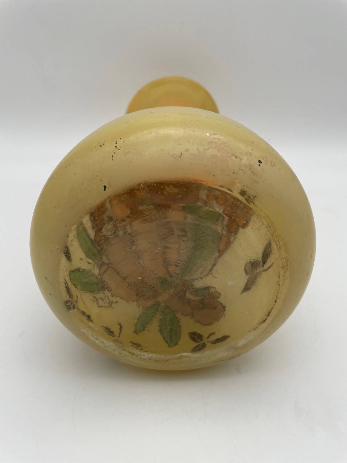 Legras Art Nouveau vase in enameled glass with flower decoration