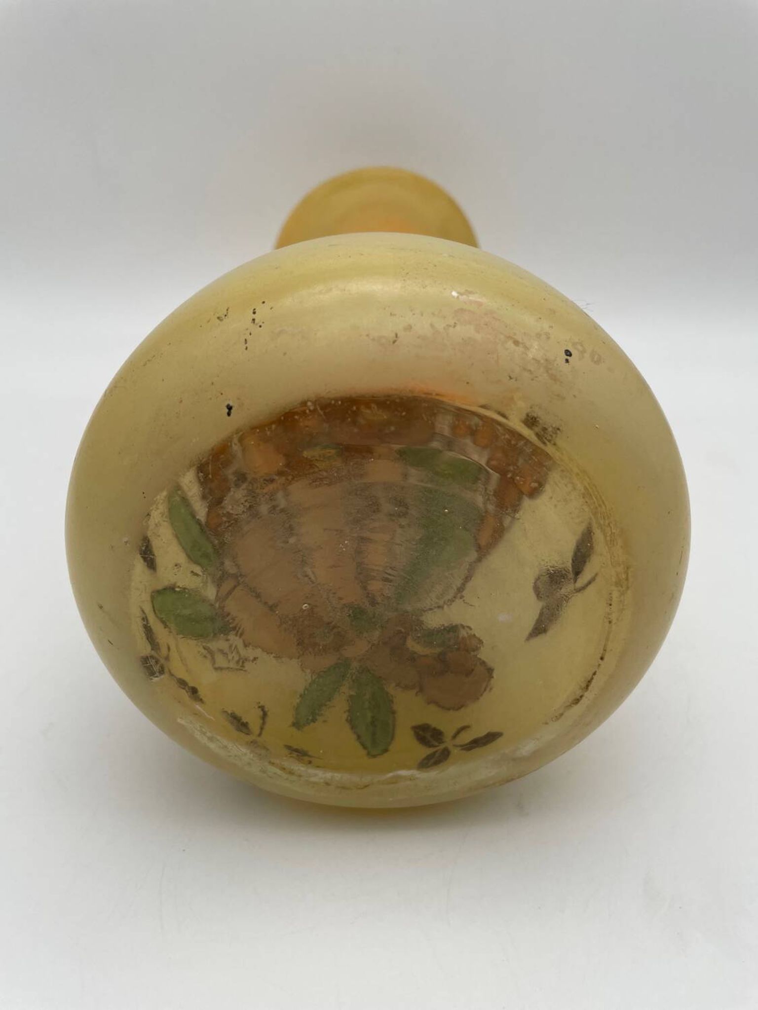 Legras Art Nouveau vase in enameled glass with flower decoration