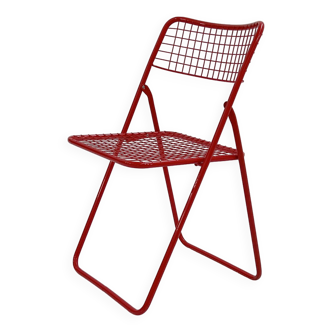 Chaise Pliante Ted Net Rouge par Niels Gammelgaard pour Ikea, 1980