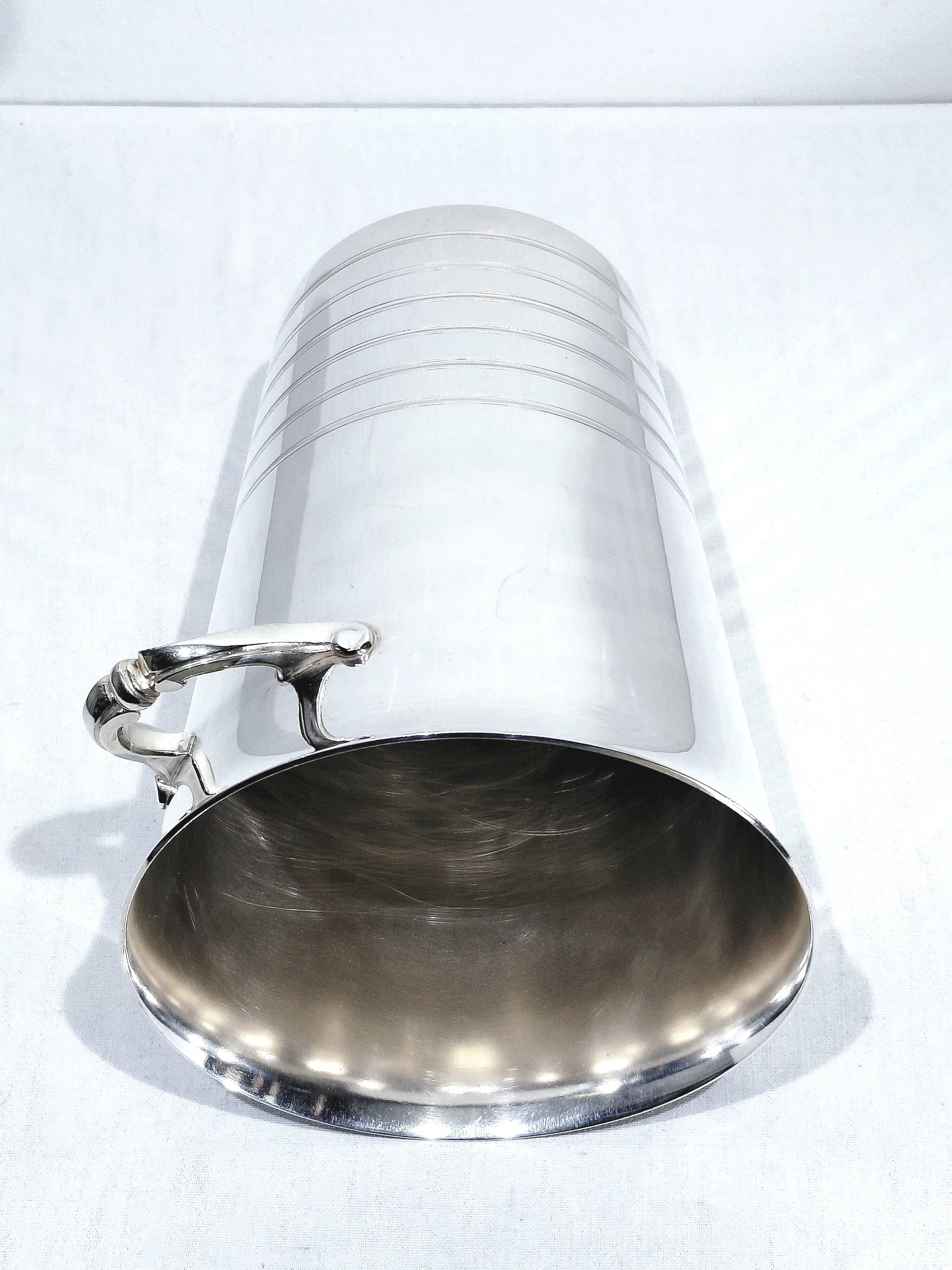 Silver metal white wine bucket