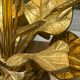 Bronze and travertine water lily lamp attributed to Maison Charles, 1970s.