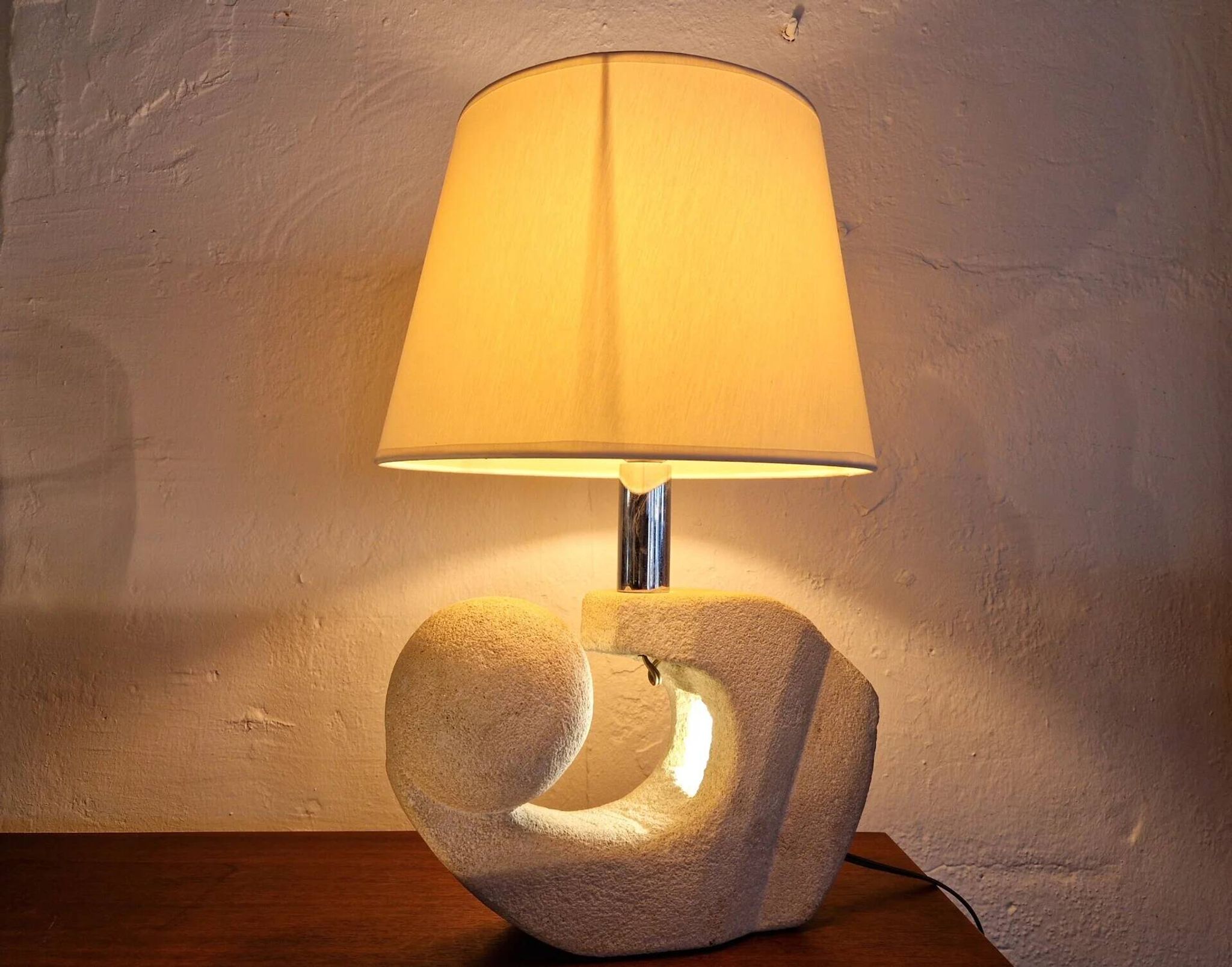 Stone sculptural lamp by Albert Tormos, France