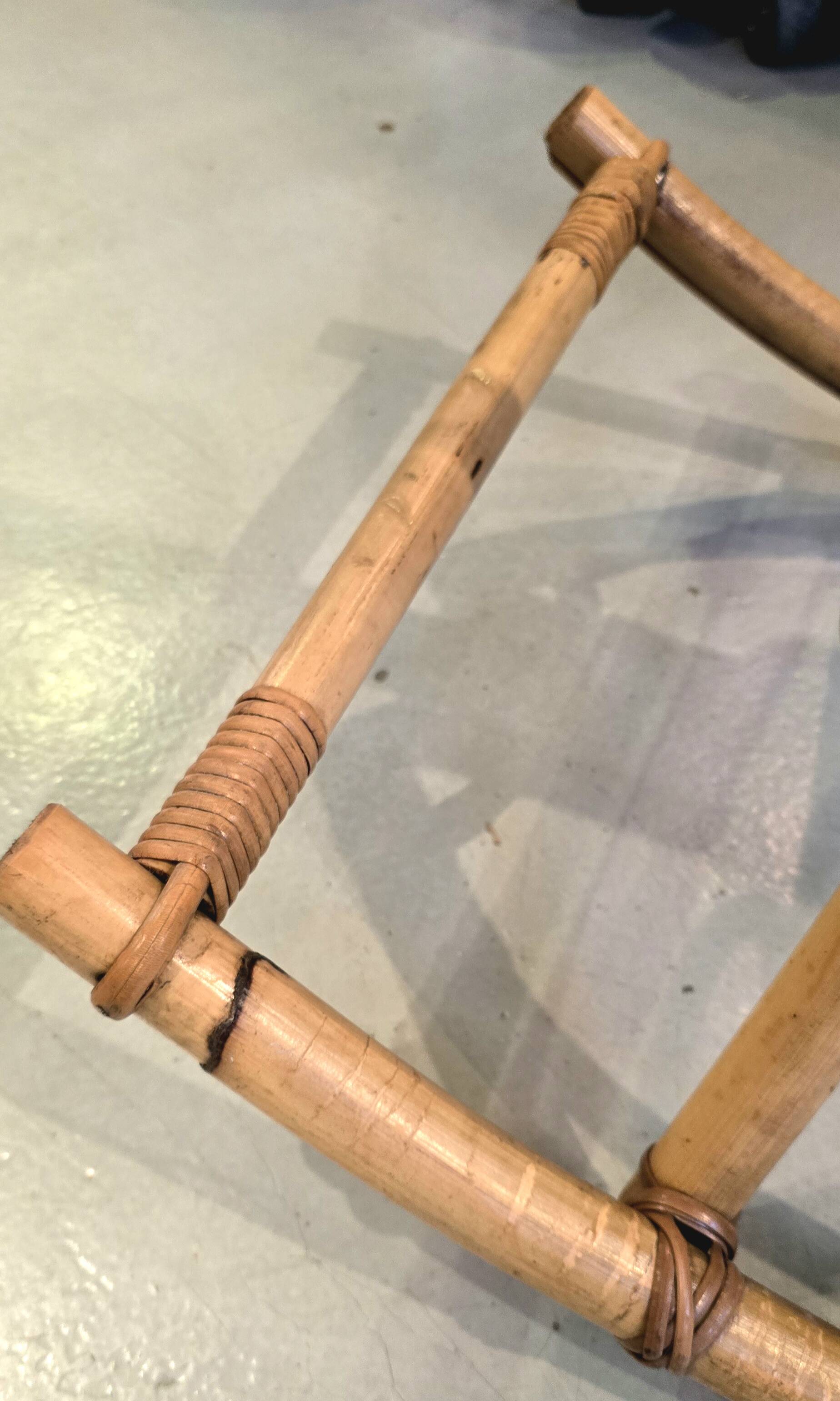 Vintage 1960s/70s rattan and bamboo rocking horse