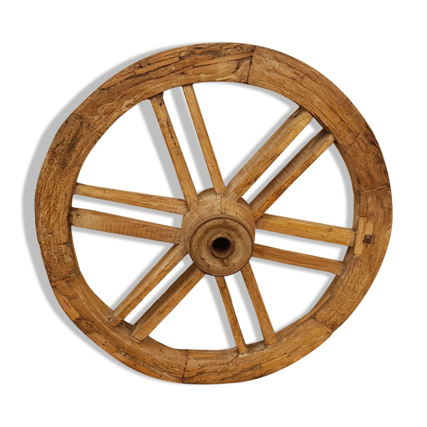 Old teak plow wheel