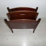 Porte revue en acajou, 2 compartiments marron
