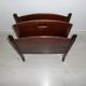 Mahogany magazine rack, 2 brown compartments