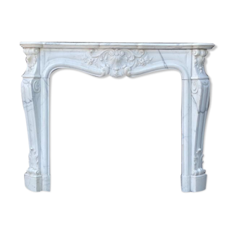 Louis XV Style Fireplace In Carrara Marble