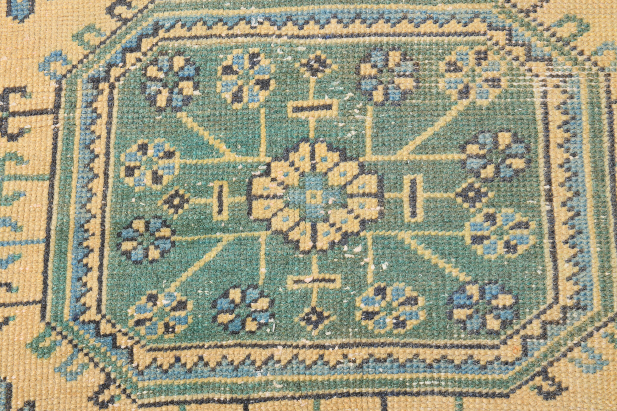 Pale orange & blue turkish runner rug 72x341cm