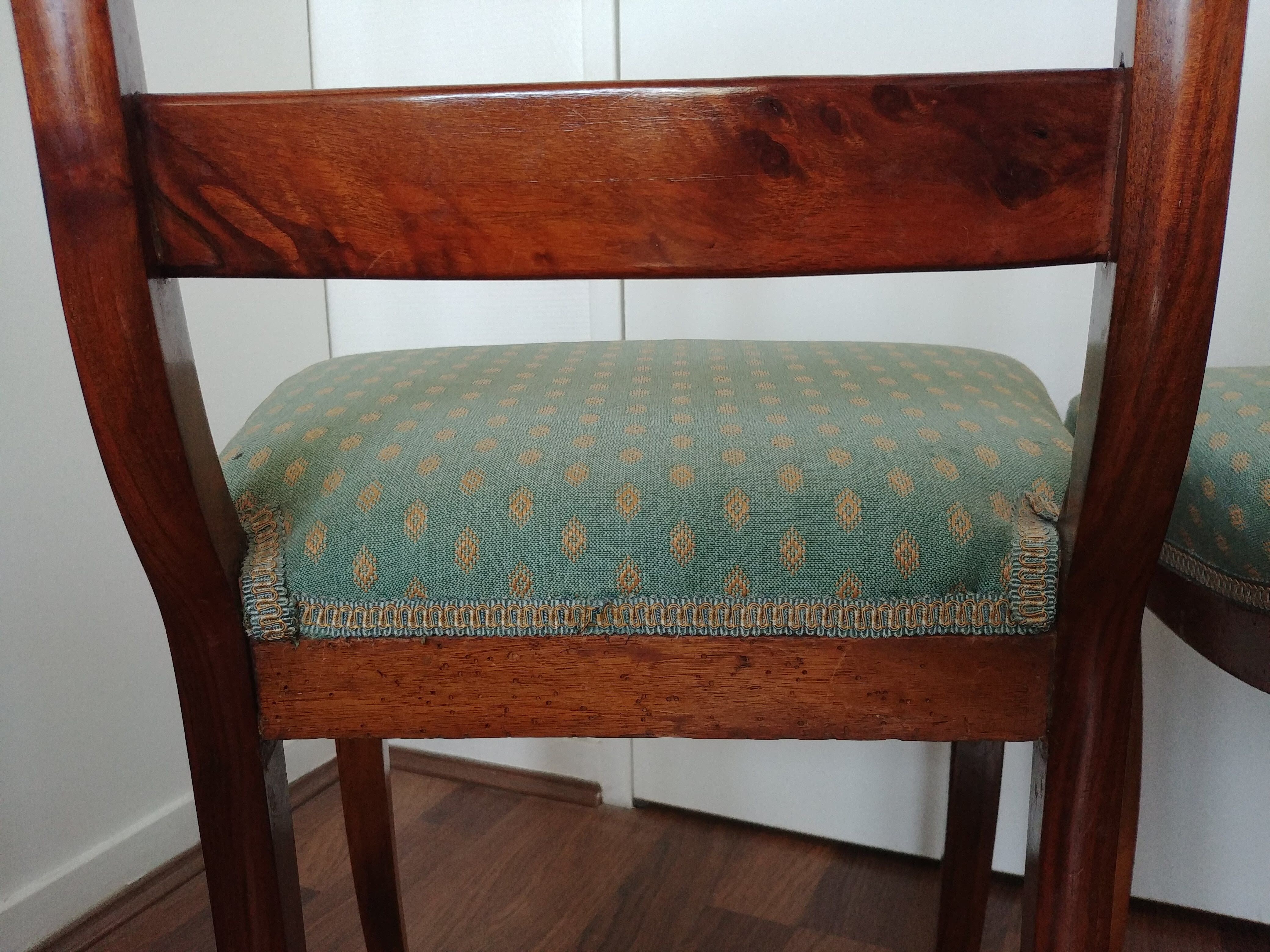 Pair of old time Chair mahogany restoration. 19th.