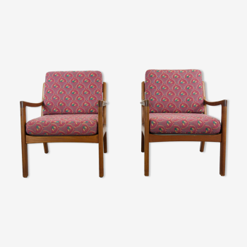 Pair of scandinavian senator easy chairs by Ole Wanscher in teak Denmark