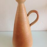 Conical soliflore vase in beige / vintage ceramic 60s-70s