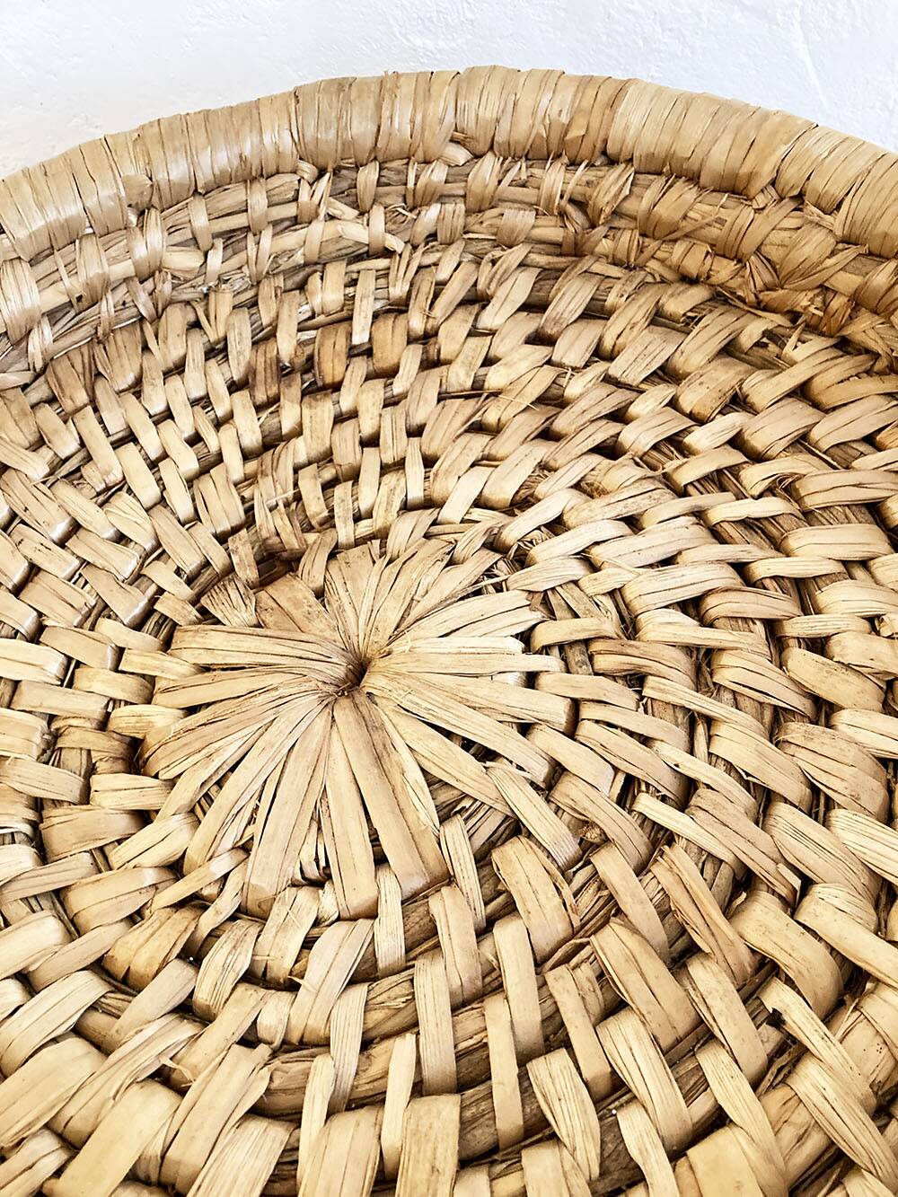 Basket made from woven banana leaves