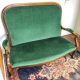 Green velvet bench