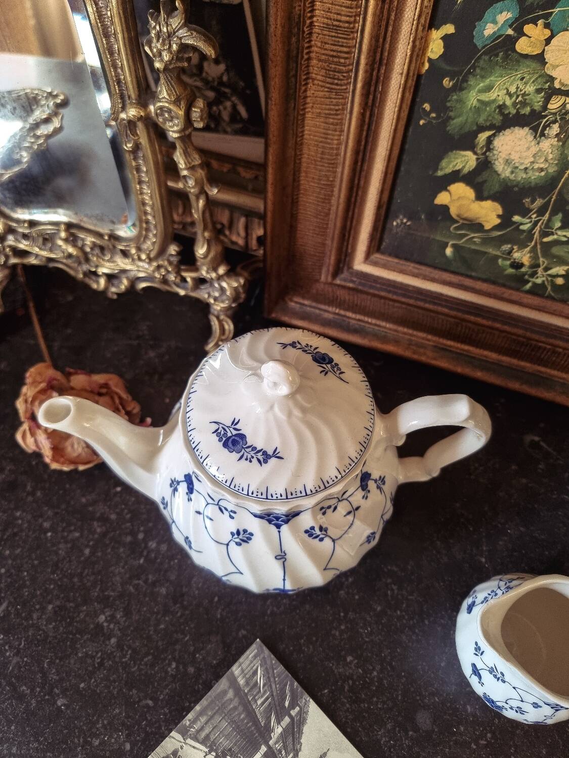 Churchill teapot and milk jug