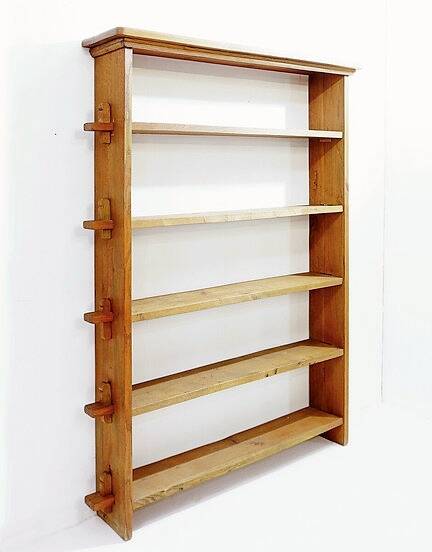 Brutalist shelf in solid wood - 1950s