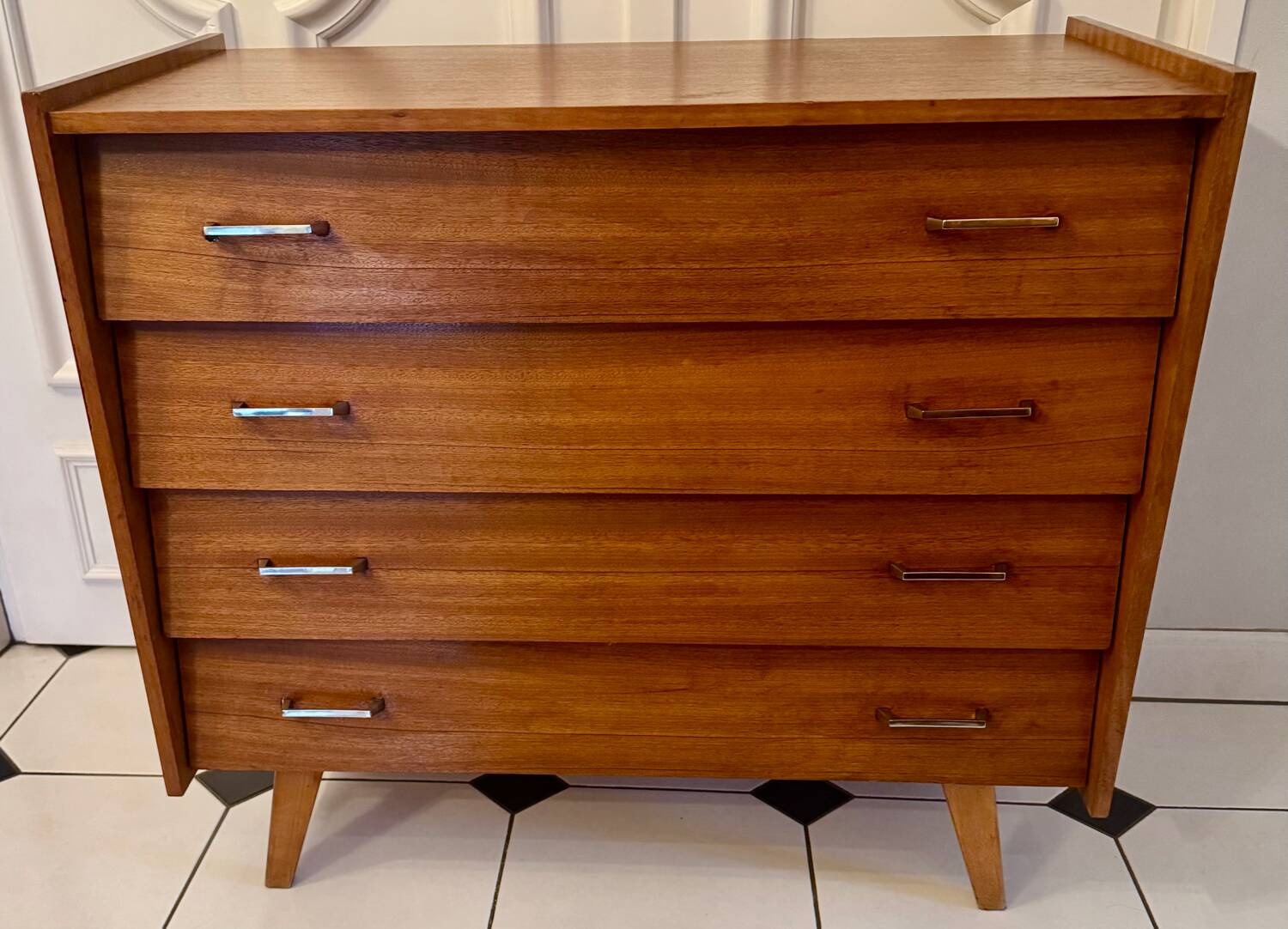 Vintage chest of drawers with compass feet