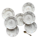 7 vintage porcelain soup plates Digoin Sarreguemines model Raphael with golden flower motif