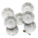 7 vintage porcelain soup plates Digoin Sarreguemines model Raphael with golden flower motif