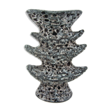 Ceramic pagoda vase - Fat Lava glaze - Vallauris France - vintage 60s