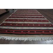 Flatweave Antique Turkish Vintage Orange Kilim Rug 153x332