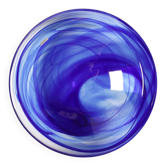 Grand bol en verre bleu Atoll par Anna Ehrner pour Kosta Boda / Suède / 1990