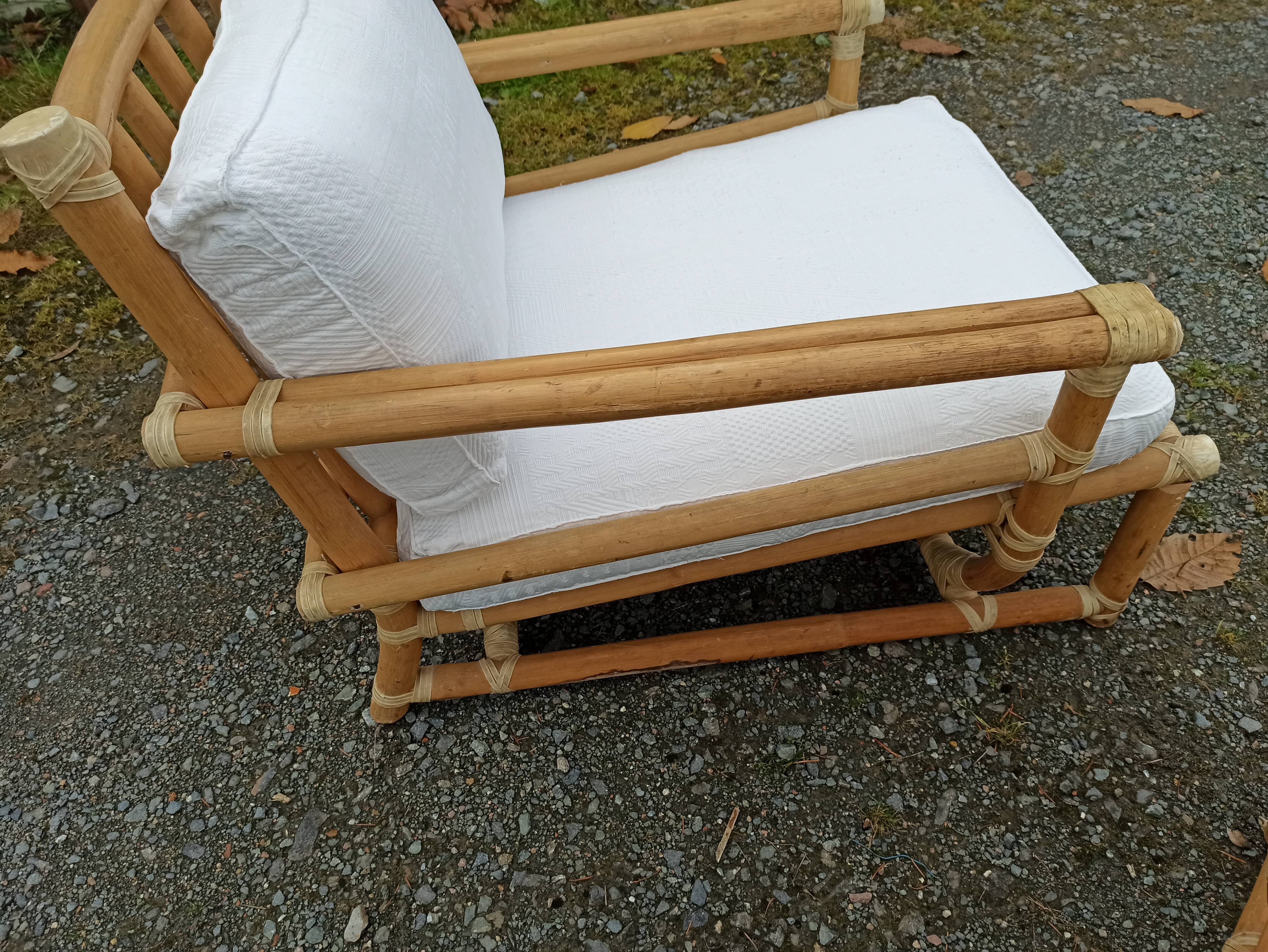 Pair of Lyda Levi armchairs for Mc Guire bamboo Italy Milan