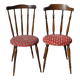 Chaises vintage, pieds compas, les 2