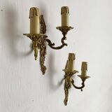 Paire d'appliques en laiton style rocaille