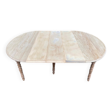 Table à manger ronde extensible Louis Philippe à volets rénovée 3 rallonges