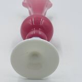 Pink and white opaline vase 31 cm