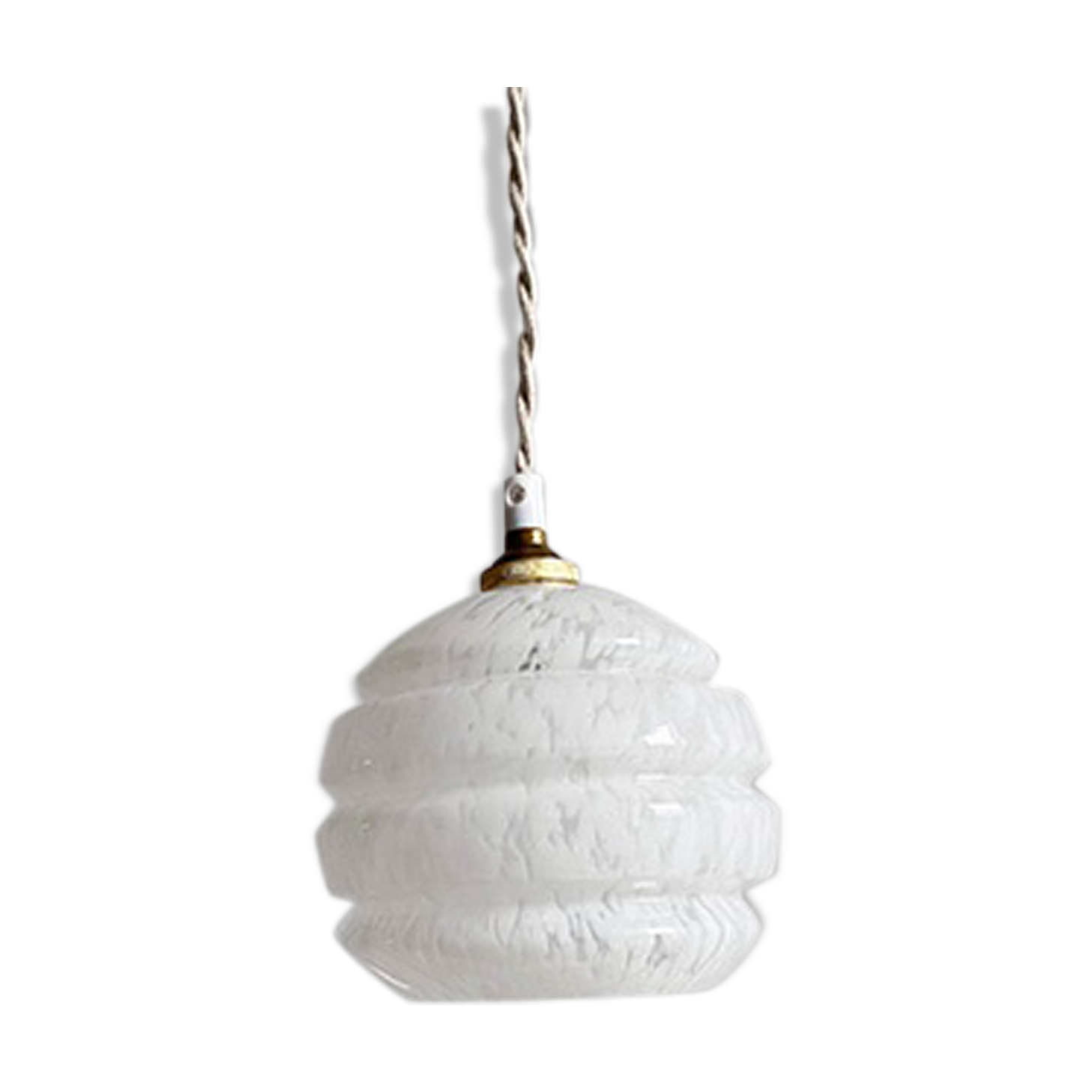 Speckled white opaline globe walker