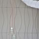 Vintage chandelier 3 pendants with glass tulip lampshades and pink cord
