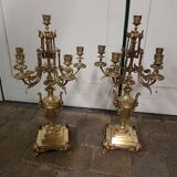 A pair of candle holders