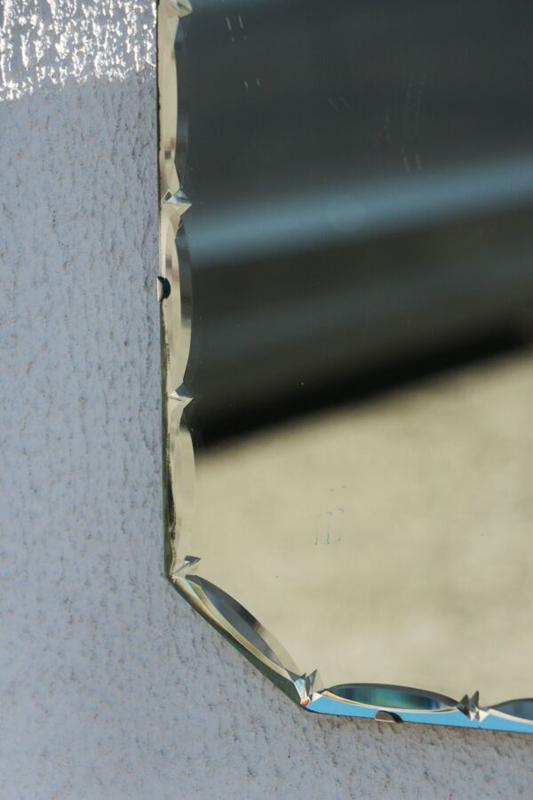 Miroir biseauté rectangulaire - ''biscuit