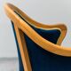 Poltroncina vintage in legno massello velluto blu anni ’50 modernariato