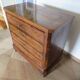 Antique oak burr chest of drawers - 4 drawers - marquetry inlay from the early 21st century