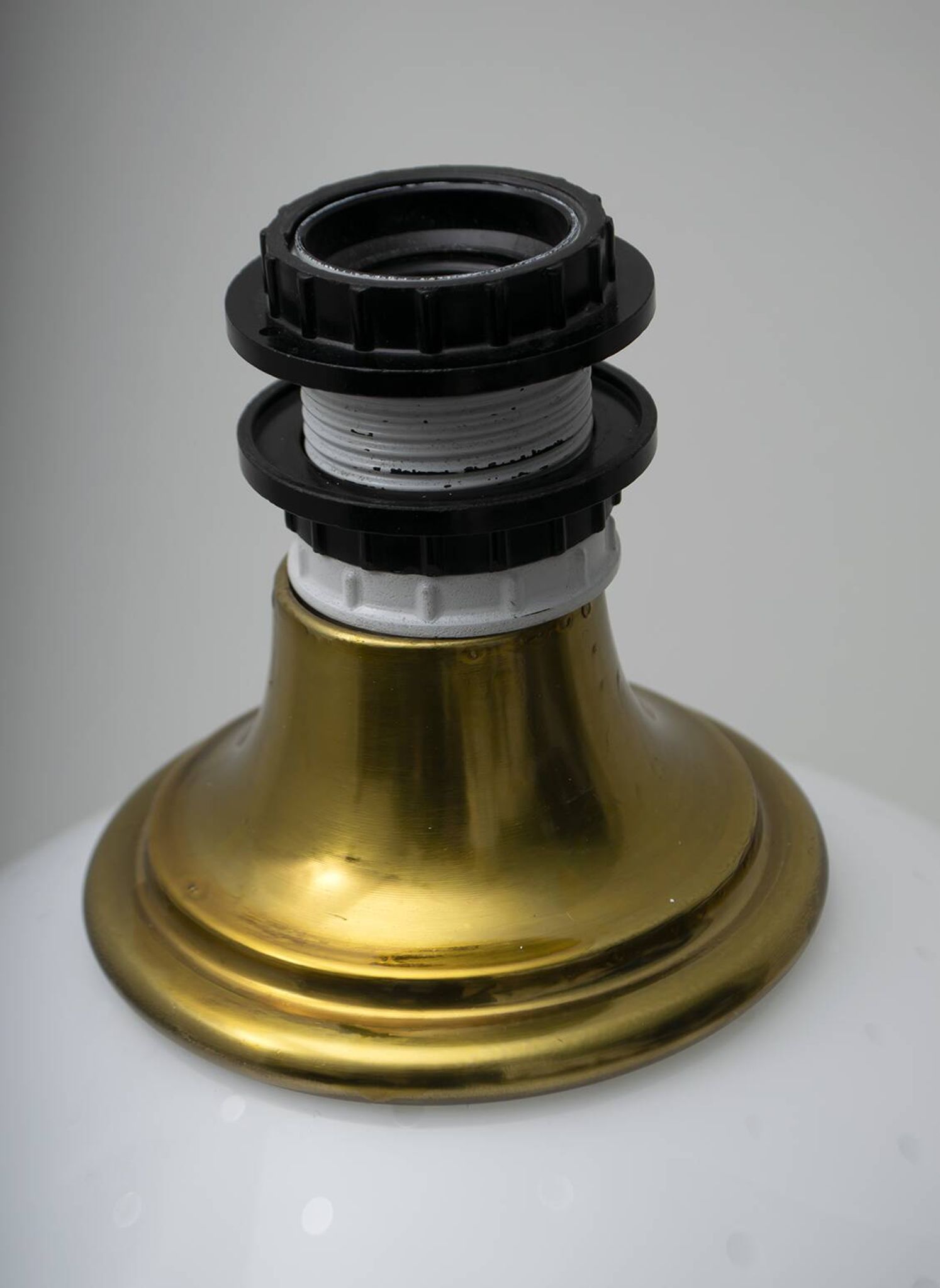 Mid-Century Modern Brass and Blown Murano Glass Table Lamp, 1970s
