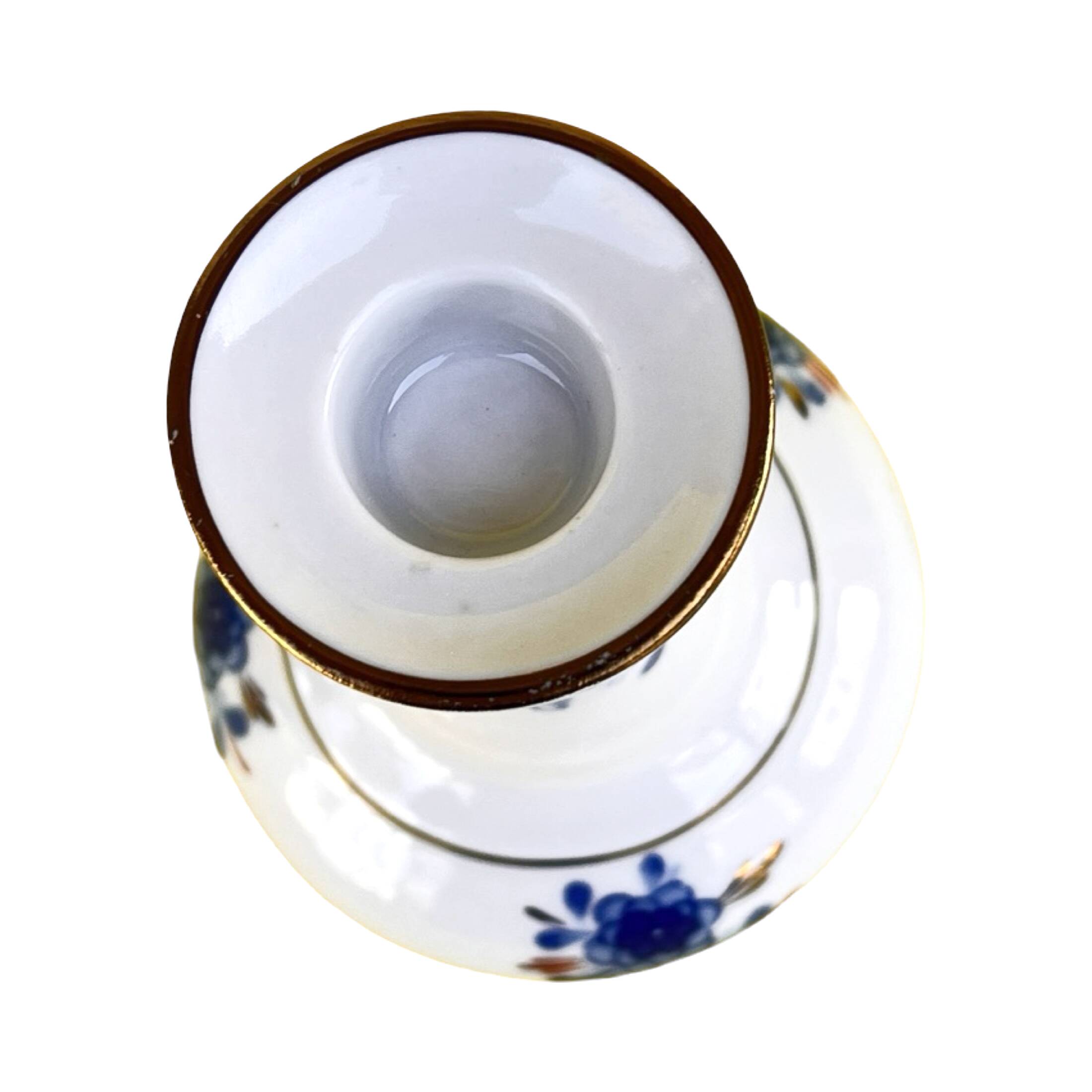 Porcelain cobalt candle holder Wallendorf 1762, Germany 1970s.