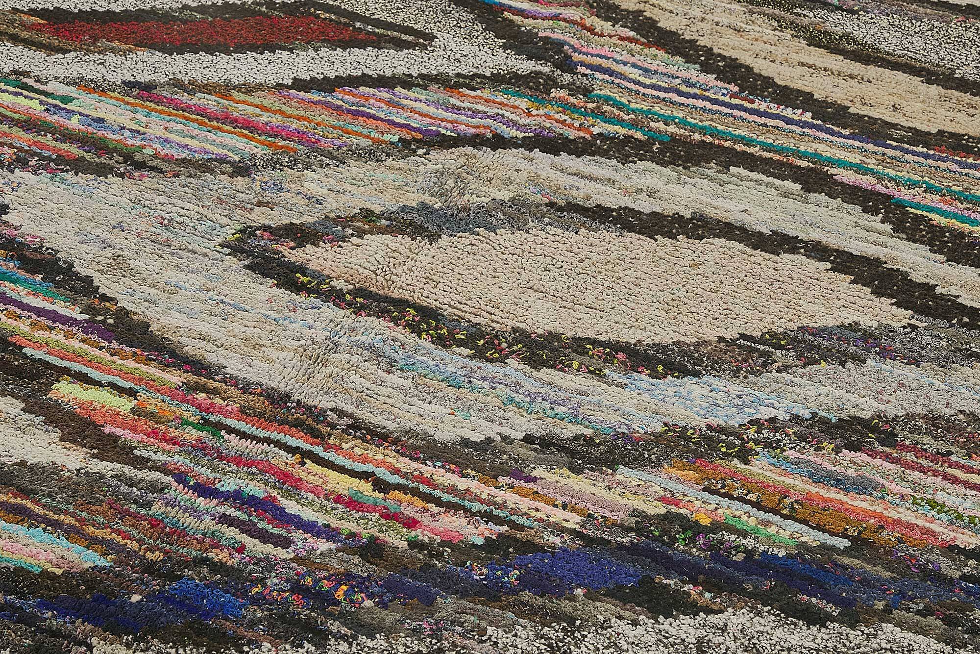 Handwoven Turkish Recycled Boho Rug 205 cm x 313 cm