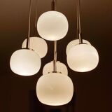Grand Lustre Cascade, Globes Opaline Chrome, Years 70