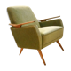 Club Chair fabric with armrests teak 50s 60s