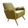 Club Chair fabric with armrests teak 50s 60s