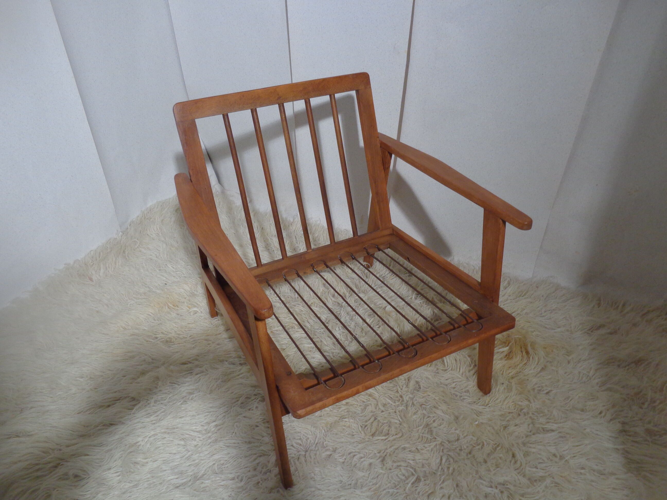 Vintage Scandinavian living room set in light wood