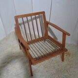 Vintage Scandinavian living room set in light wood