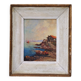 Oil on panel, seascape, vintage, R.U Rinaldi