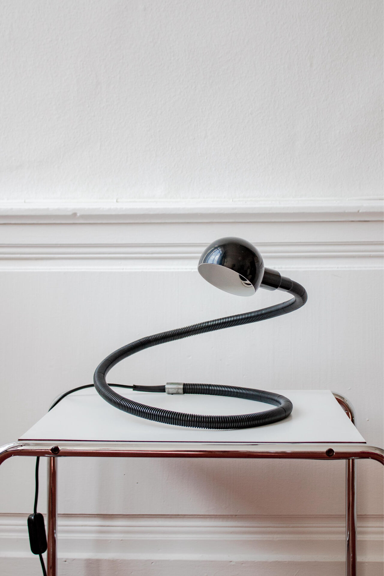Black Hebi lamp by Isao Hosoe for Valenti, large version, 1970s.