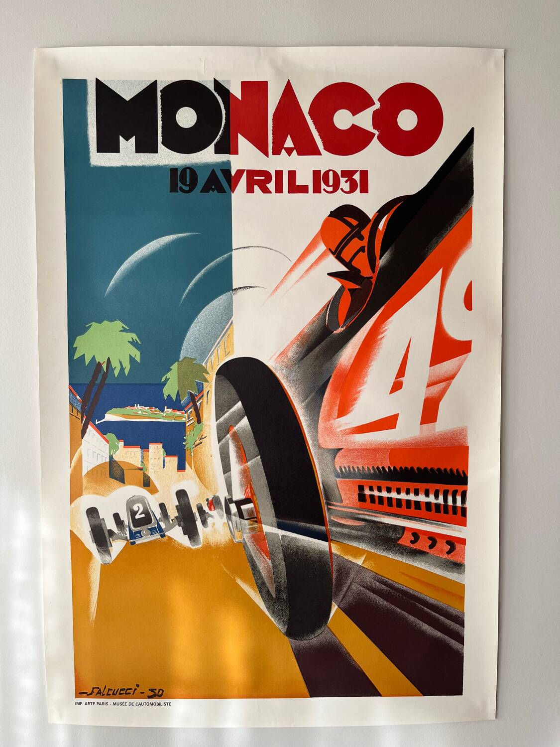 Lithograph of the 1931 Monaco Grand Prix