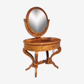 Antique swedish biedermeier dressing table in satin birch 1880