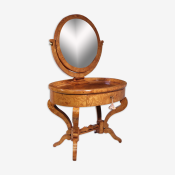 Coiffeuse suédoise antique Biedermeier en bouleau satiné 1880