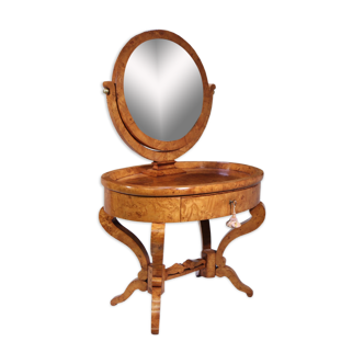 Coiffeuse suédoise antique Biedermeier en bouleau satiné 1880